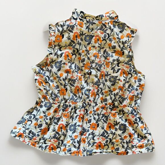 Lane Bryant Floral Peplum Blouse Capped Sleeve Size 26 - Picture 2 of 7